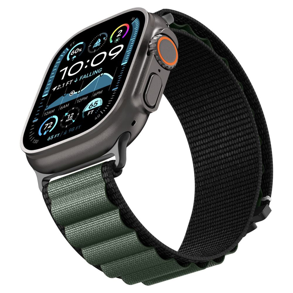 Pasek Spigen WBF1 do Apple Watch 49mm / 46mm / 45mm / 44mm Series, Czarno-Zielony AMP10223