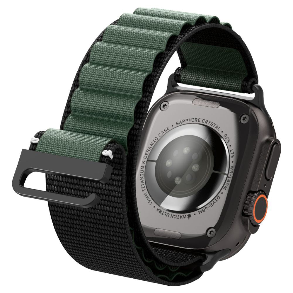 Pasek Spigen WBF1 do Apple Watch 49mm / 46mm / 45mm / 44mm Series, Czarno-Zielony AMP10223