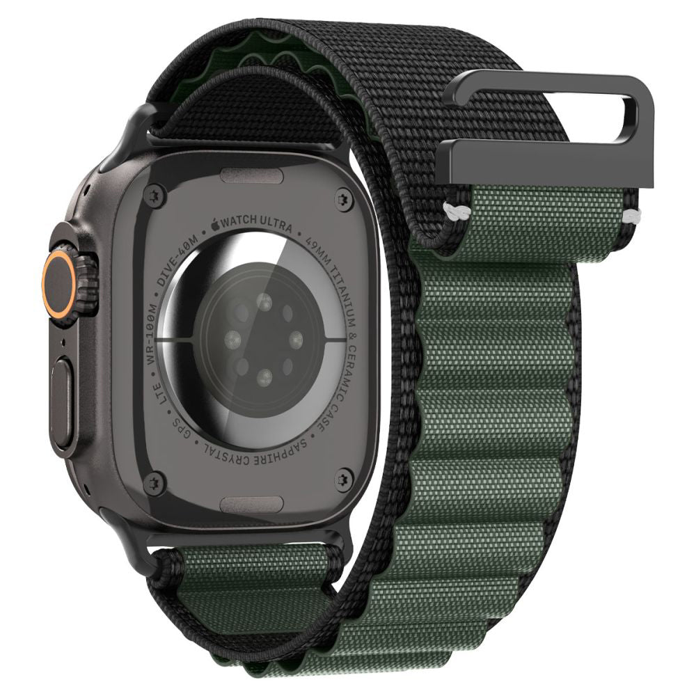 Pasek Spigen WBF1 do Apple Watch 49mm / 46mm / 45mm / 44mm Series, Czarno-Zielony AMP10223