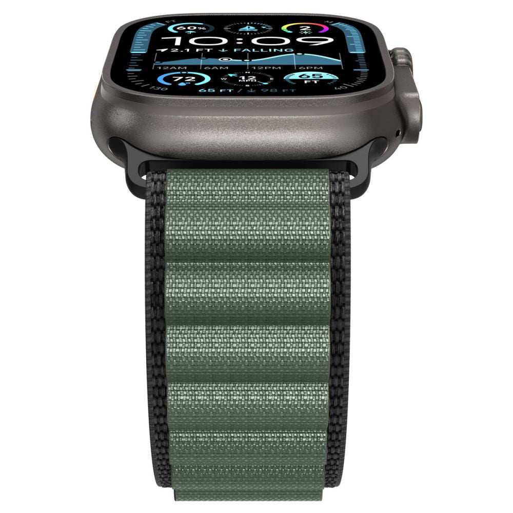 Pasek Spigen WBF1 do Apple Watch 49mm / 46mm / 45mm / 44mm Series, Czarno-Zielony AMP10223