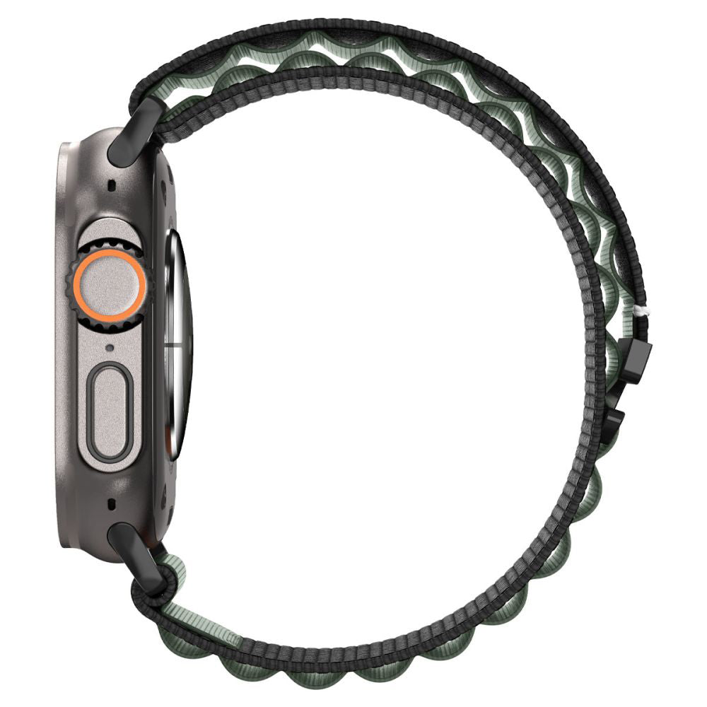 Pasek Spigen WBF1 do Apple Watch 49mm / 46mm / 45mm / 44mm Series, Czarno-Zielony AMP10223