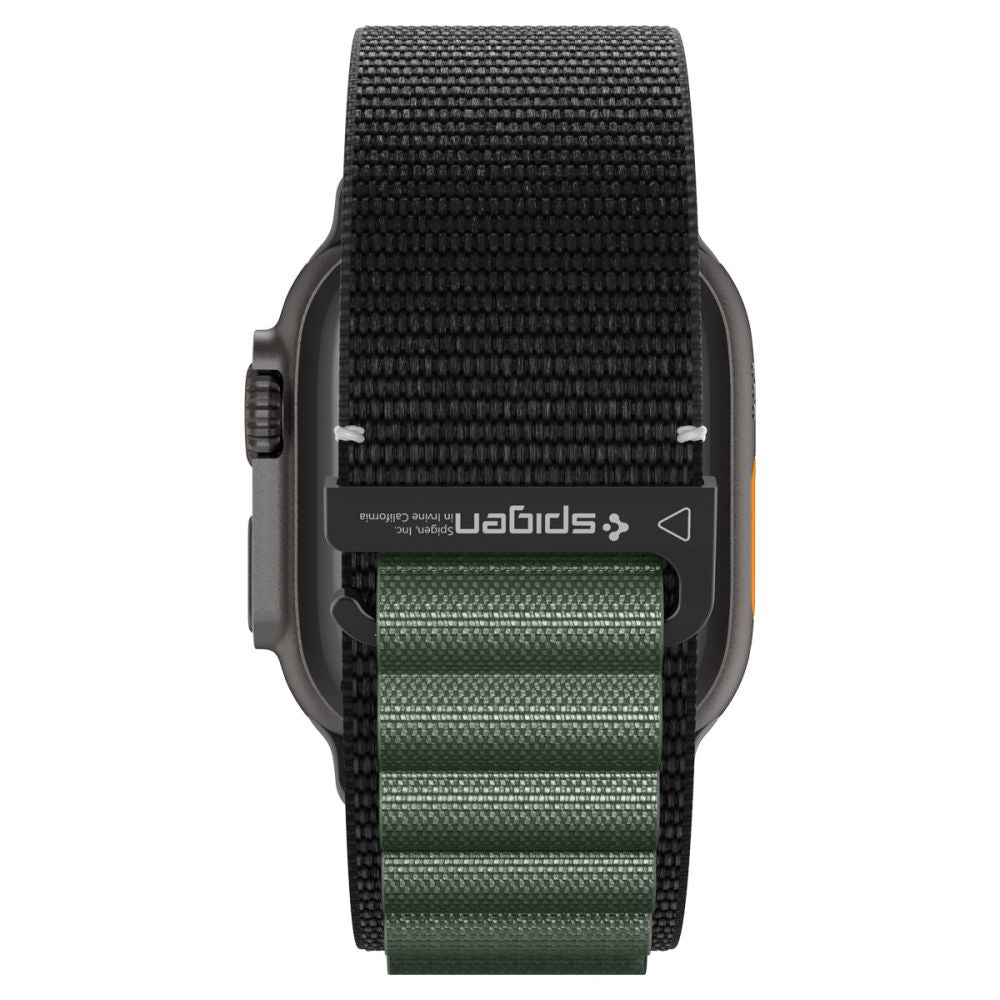 Pasek Spigen WBF1 do Apple Watch 49mm / 46mm / 45mm / 44mm Series, Czarno-Zielony AMP10223