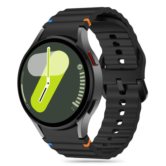 Silikonowy pasek sportowy Tech-Protect do Samsung Galaxy Watch7 / Watch FE / Watch6 / Watch5 / Watch4, czarny