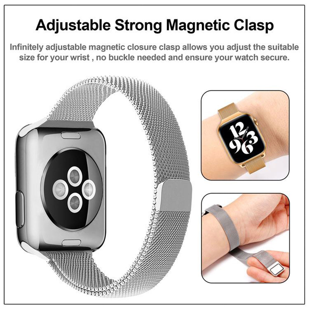 Techsuit W034 Strap for Apple Watch 49mm / 46mm / 45mm / 44mm / 42mm Series, Silver