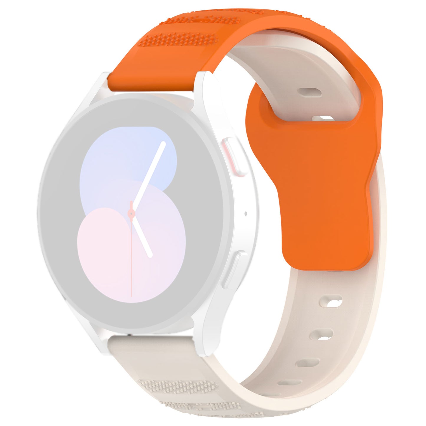 Pasek Techsuit W050 dla Samsung Galaxy Watch / Huawei Watch Series, Pomarańczowo-Beżowy