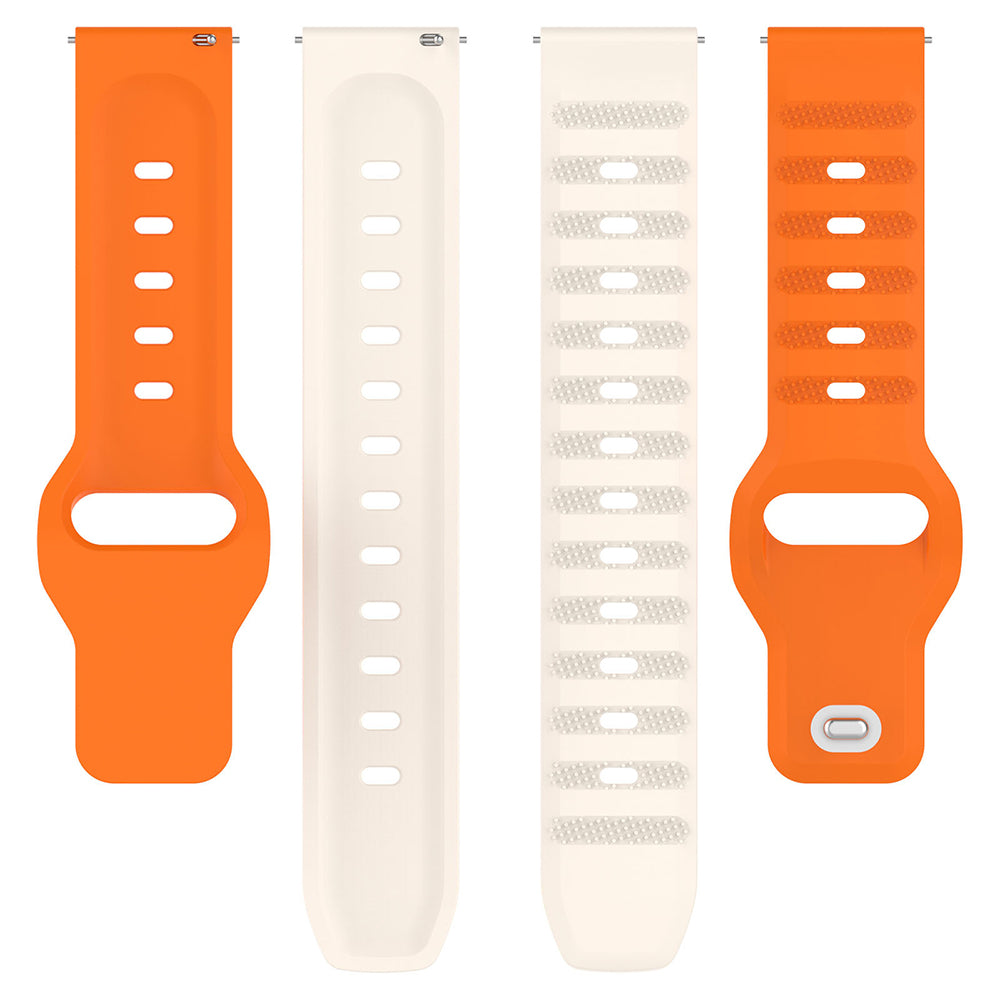 Pasek Techsuit W050 dla Samsung Galaxy Watch / Huawei Watch Series, Pomarańczowo-Beżowy