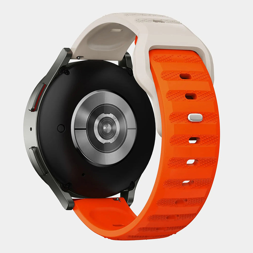 Pasek Techsuit W050 dla Samsung Galaxy Watch / Huawei Watch Series, Pomarańczowo-Beżowy
