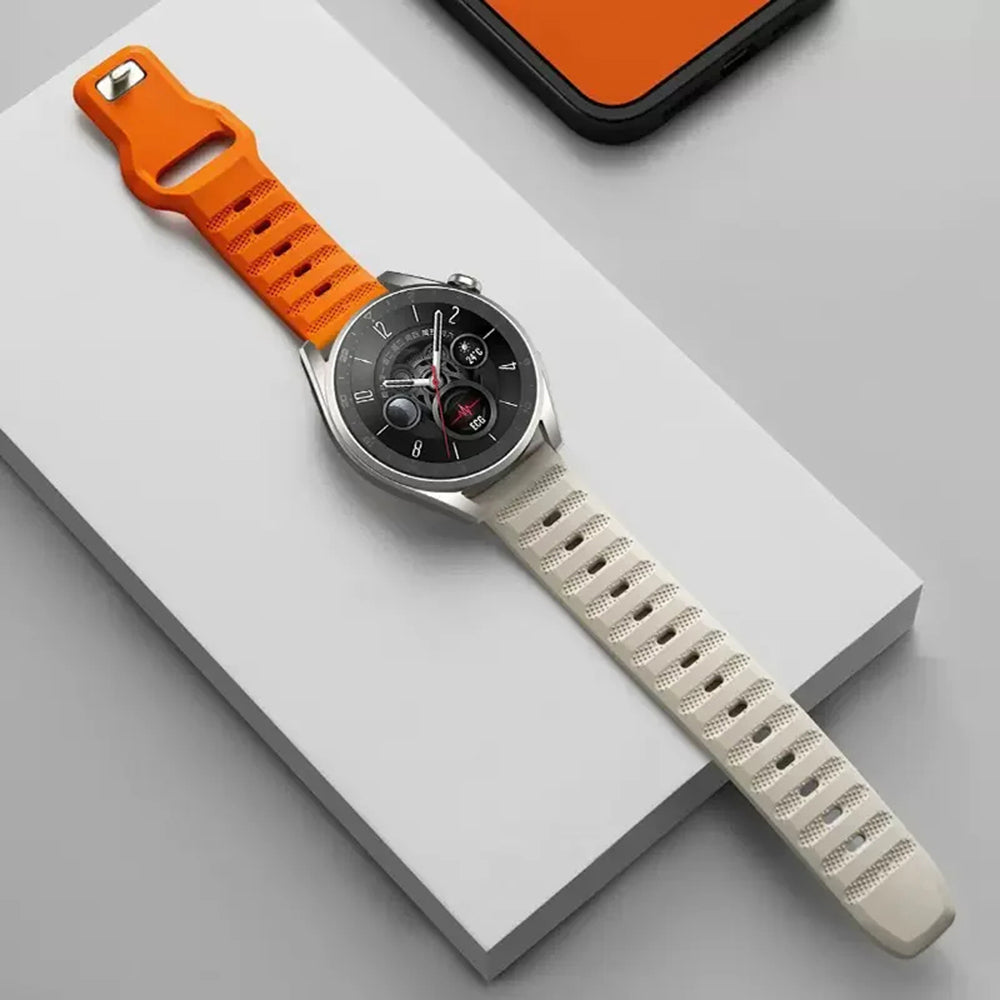 Pasek Techsuit W050 dla Samsung Galaxy Watch / Huawei Watch Series, Pomarańczowo-Beżowy