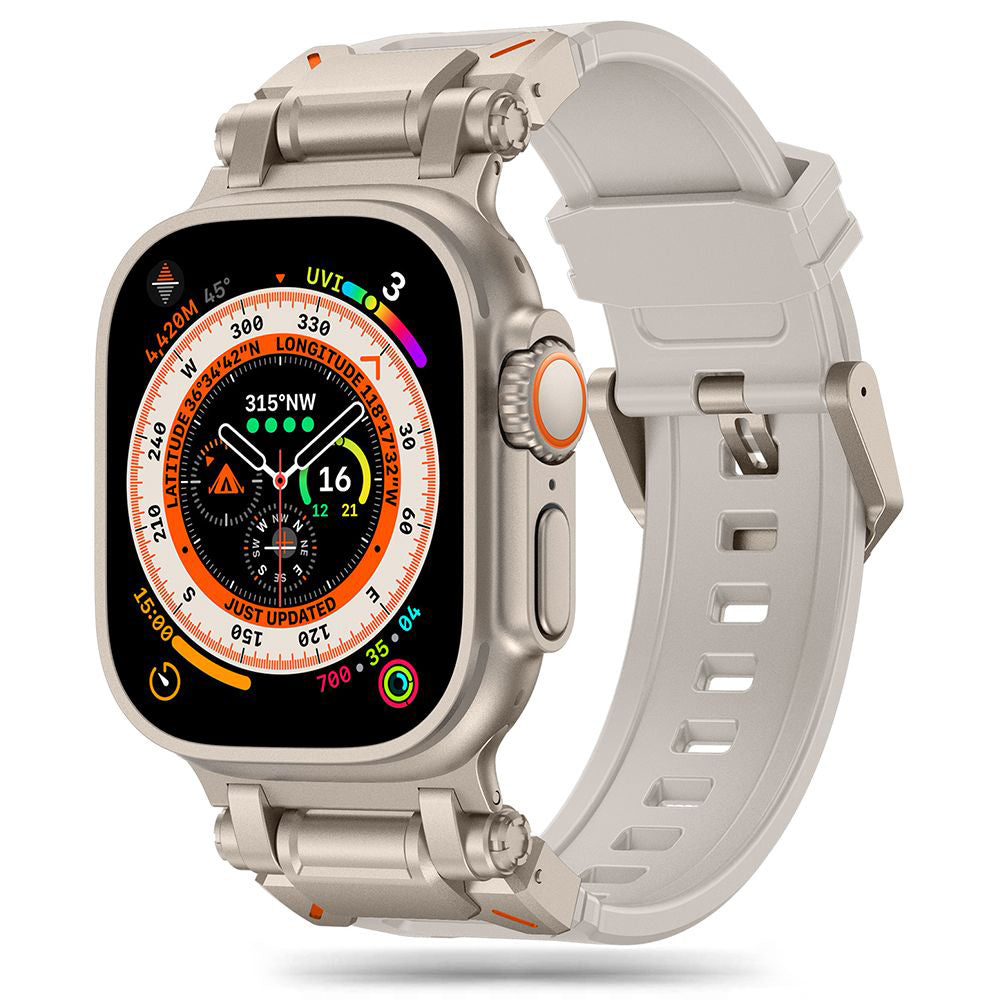 Pasek Techsuit W064 do Apple Watch 49mm / 46mm / 45mm / 44mm / 42mm Series, Srebrny