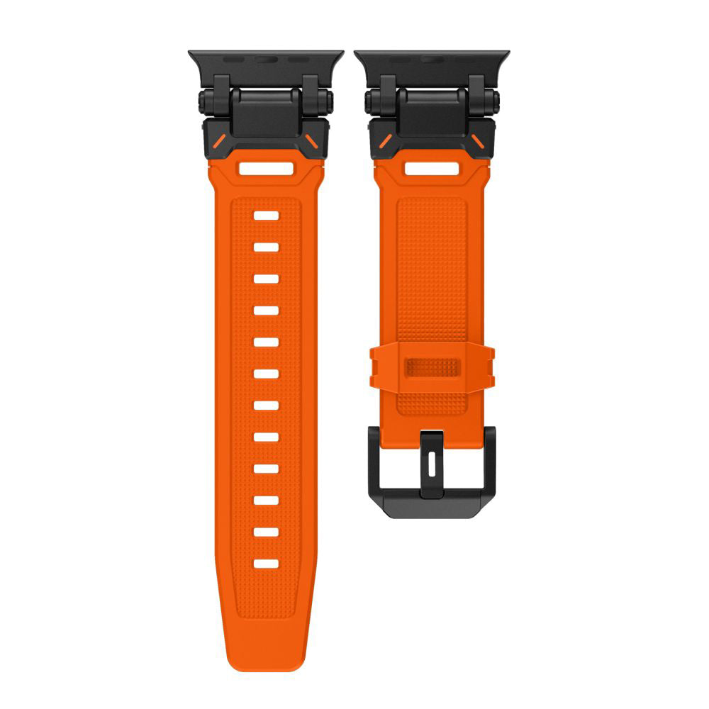Pasek Techsuit W064 do Apple Watch 49mm / 46mm / 45mm / 44mm / 42mm Series, Czarno-Pomarańczowy