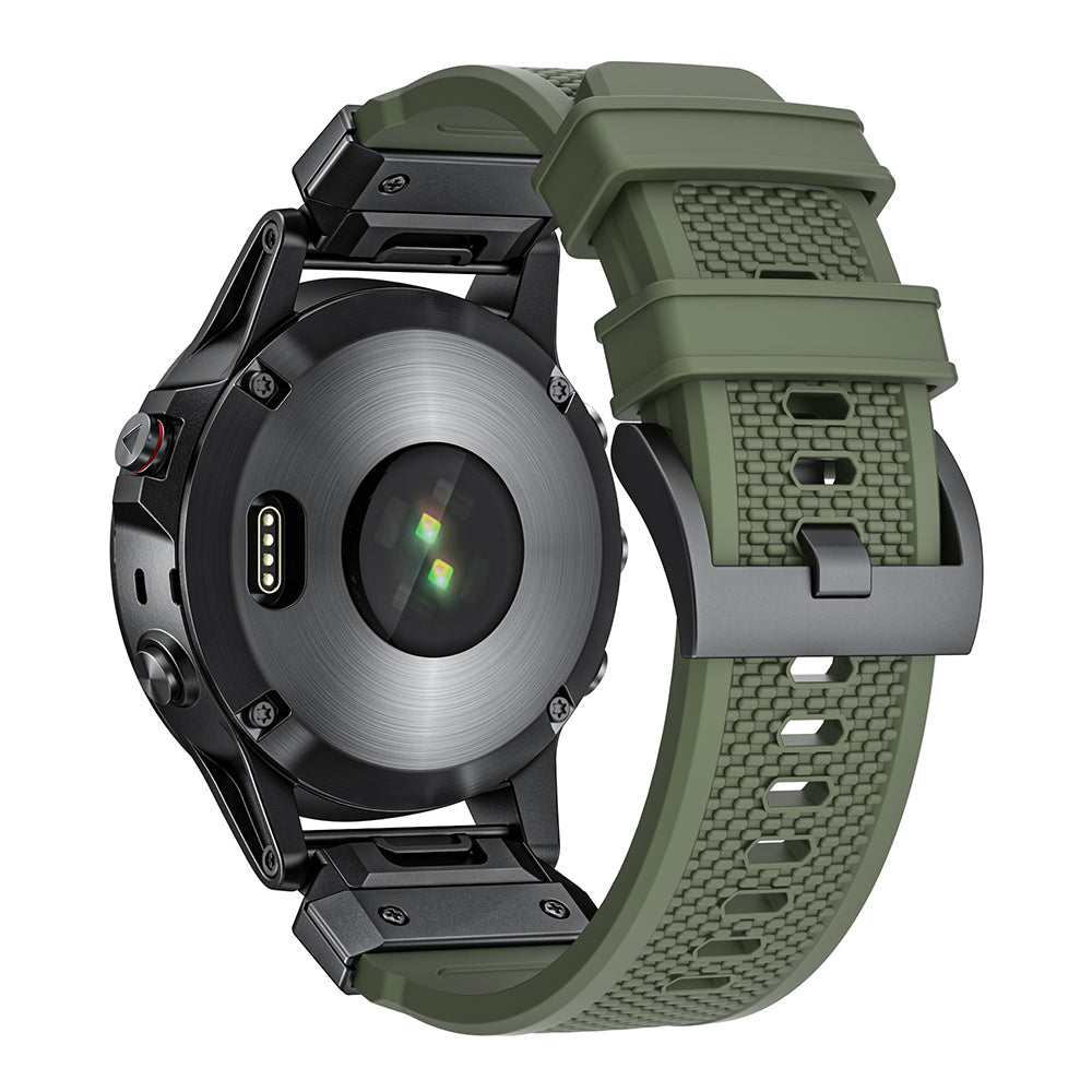 Pasek Techsuit W068 do Garmin Watch Fenix / Forerunner / Approach Series, 22mm, Zielono-Czarny