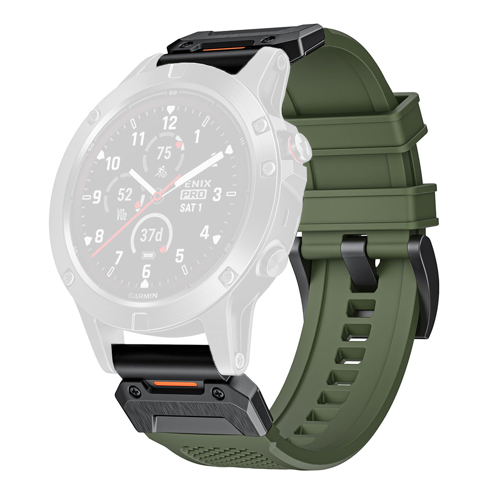 Pasek Techsuit W068 do Garmin Watch Fenix Series, 26mm, Zielono-Czarny