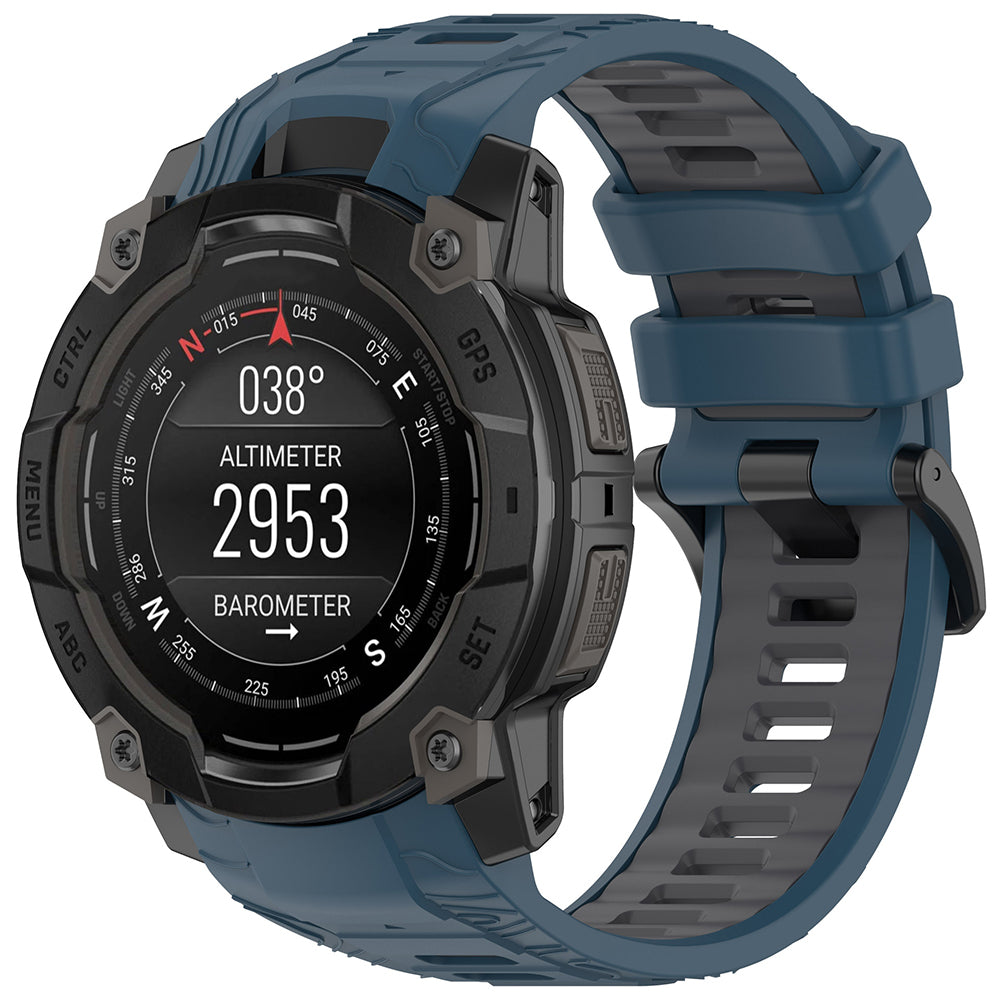 Pasek Techsuit W077 do Garmin Instinct 3 45mm Solar / Instinct 3 45mm, Granatowy
