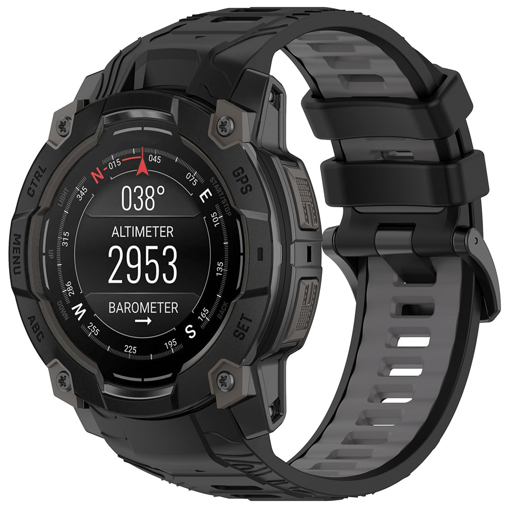 Pasek Techsuit W077 do Garmin Instinct 3 50mm Solar / Instinct 3 50mm, Czarno-Szary