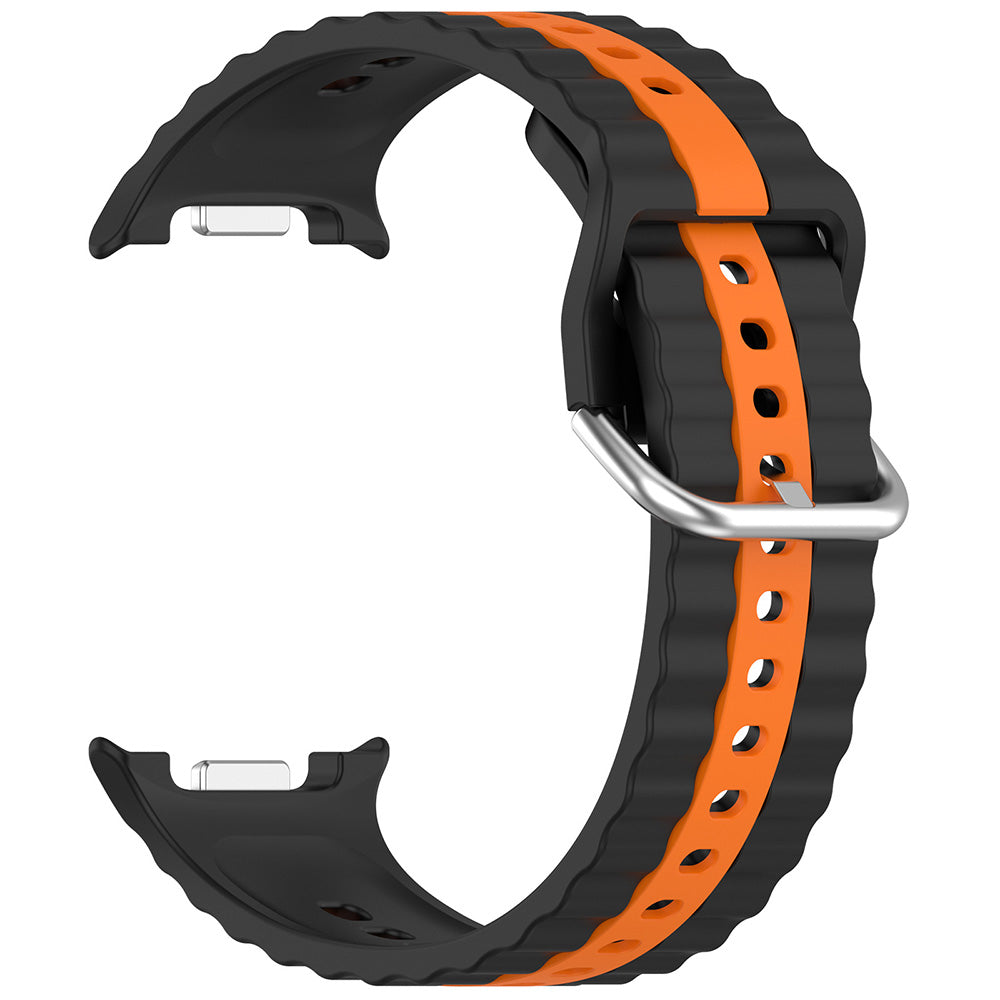 Pasek Techsuit W078 do Samsung Galaxy Watch8 / Watch8 Classic Series, Czarno-Pomarańczowy