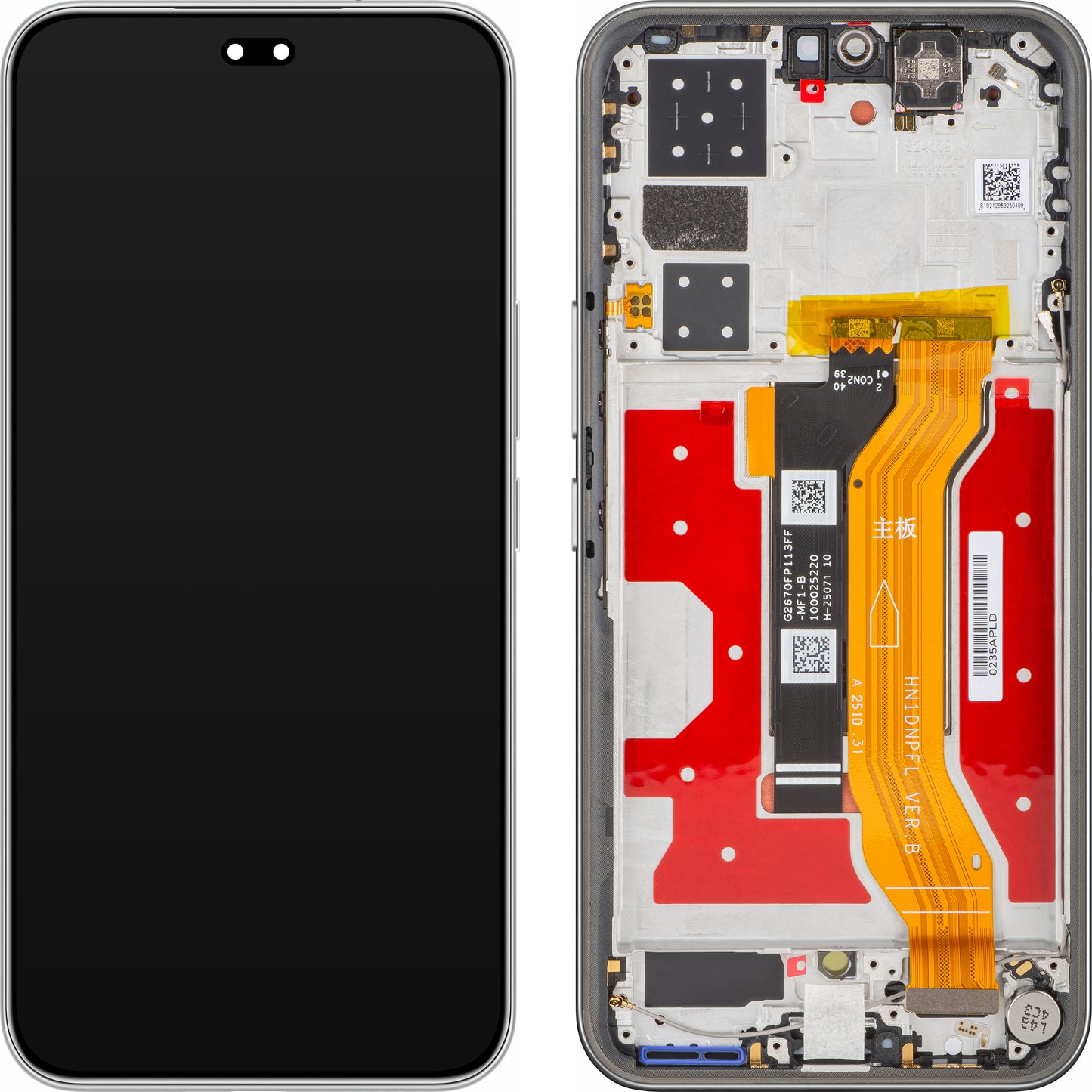 Wyświetlacz z ekranem dotykowym Honor 400 Pro, z ramką, szary (Lunar Grey), zestaw serwisowy 0235APLD