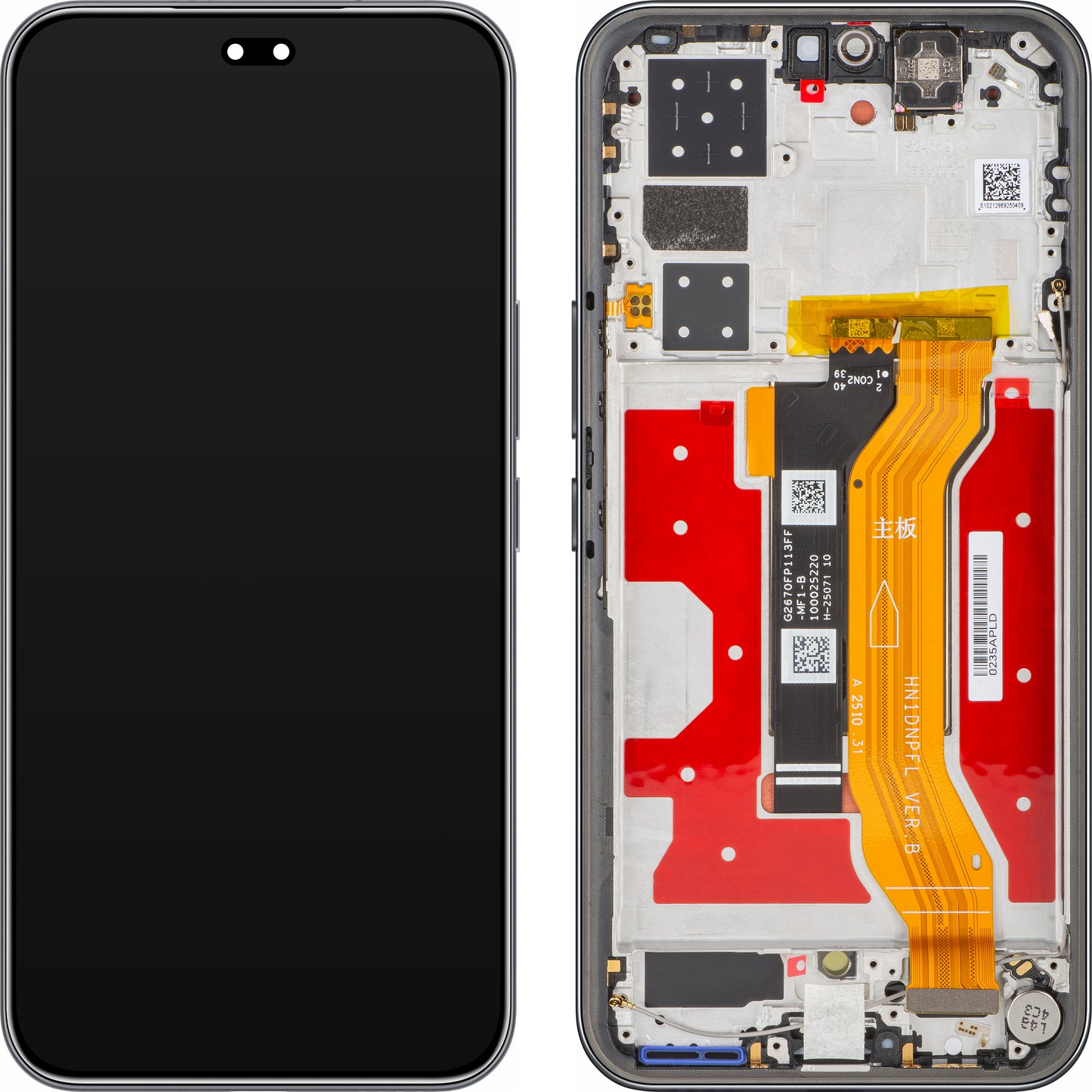 Wyświetlacz z ekranem dotykowym Honor 400 Pro, z ramką, czarny (Midnight Black), zestaw serwisowy 0235APFA