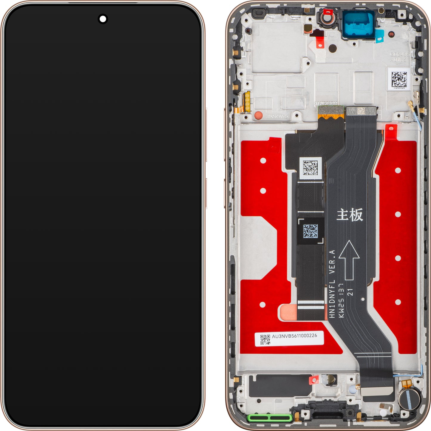 Wyświetlacz z ekranem dotykowym Honor 400, z ramką, złoty (Desert Gold), zestaw serwisowy 0235APNU