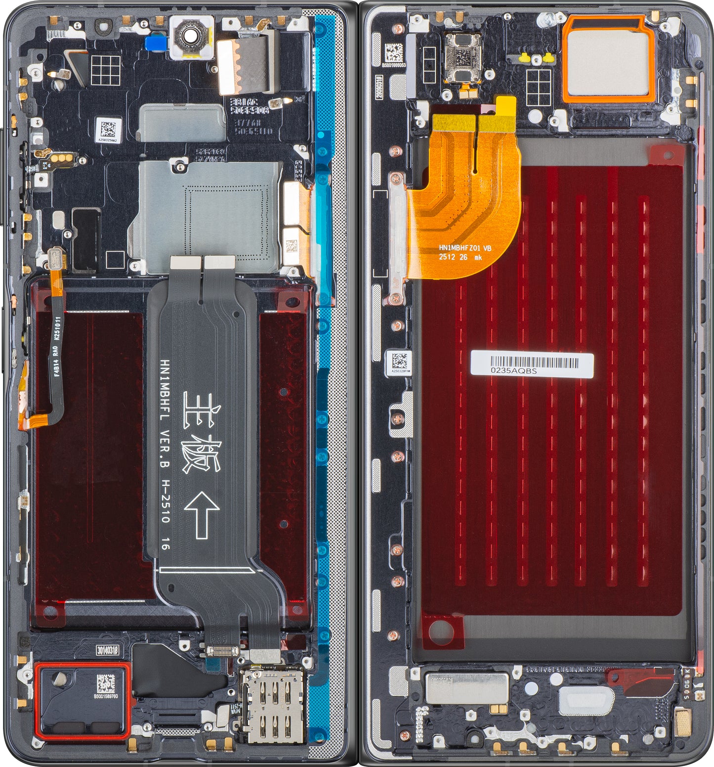 Wyświetlacz z ekranem dotykowym Honor Magic V5, z ramką, Sub Inner, czarny, Service Pack 0235AQBS