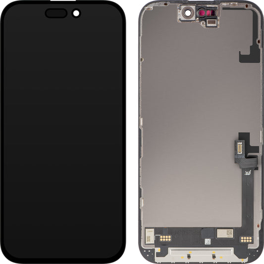 Wyświetlacz z ekranem dotykowym JK dla Apple iPhone 16, z ramką, wersja LCD In-Cell IC Movable, Czarny