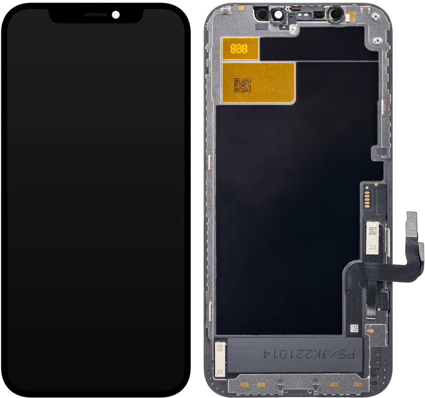 Wyświetlacz z ekranem dotykowym JK dla Apple iPhone 12 / 12 Pro, z ramką, wersja LCD In-Cell IC Movable, Czarny