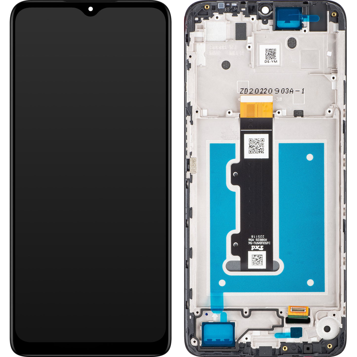 Wyświetlacz dotykowy Motorola Moto E22i / E22, z ramką, czarny, Service Pack 5D68C21594
