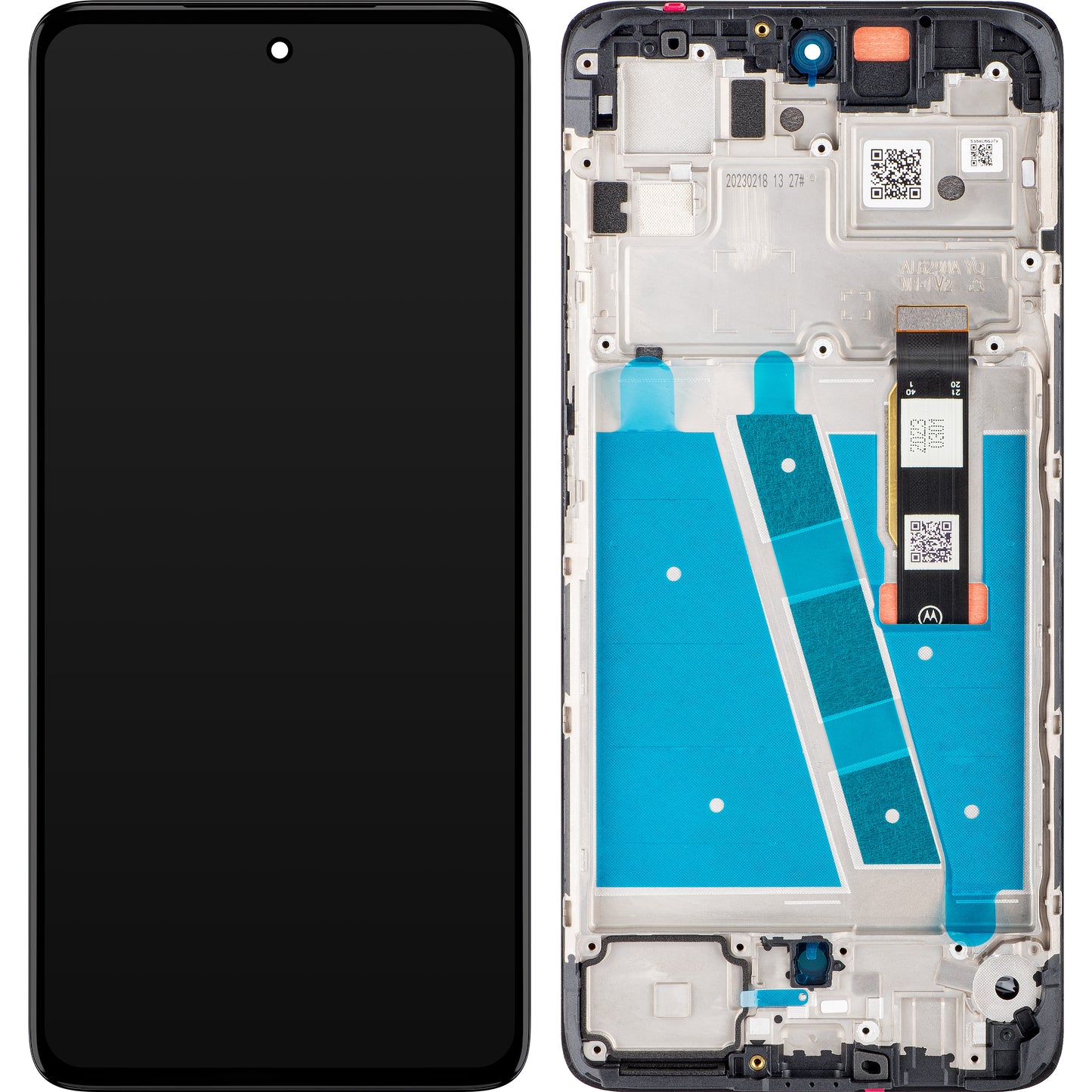 Wyświetlacz dotykowy Motorola Moto G72, z ramką, czarny, Service Pack 5D68C21701