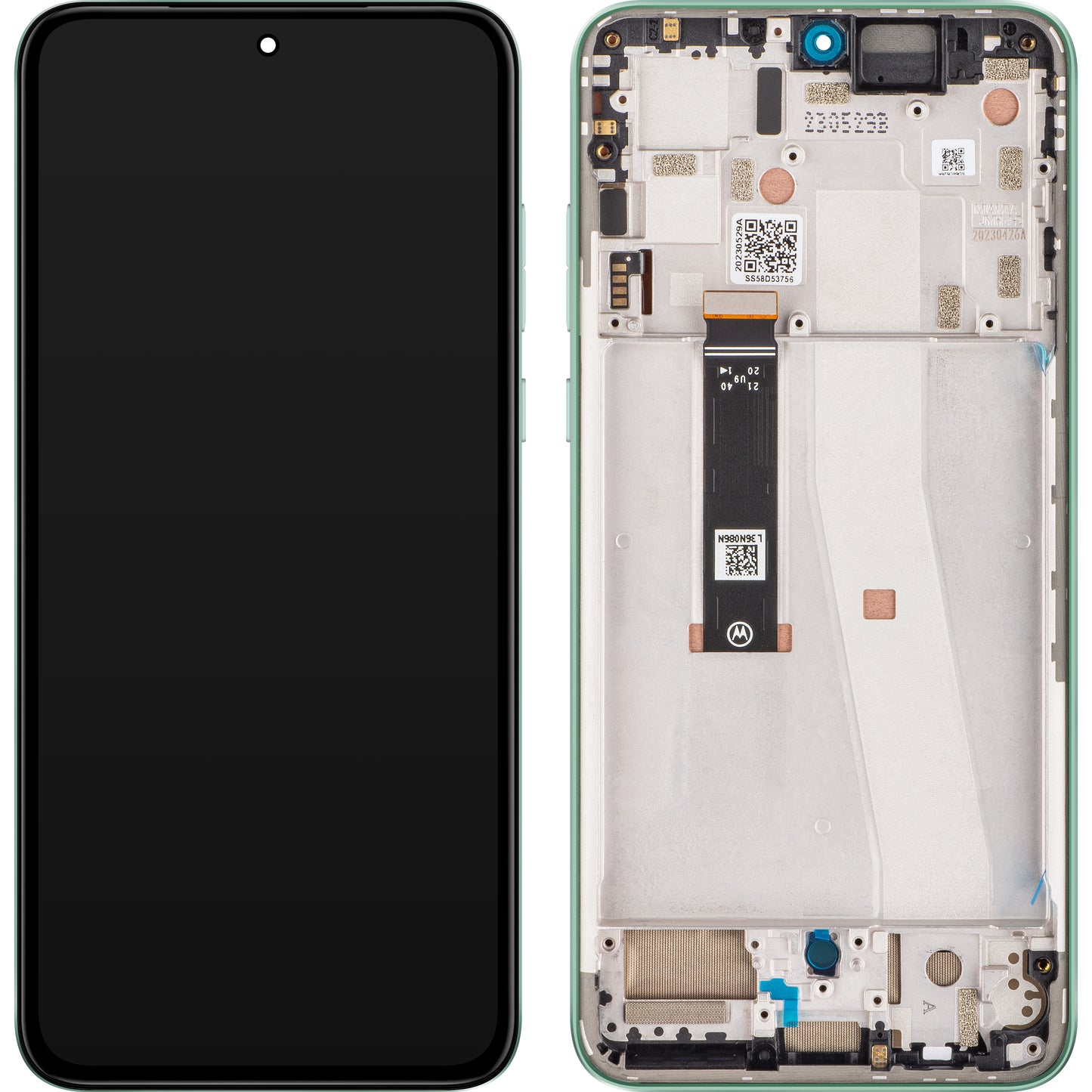 Wyświetlacz dotykowy Motorola Edge 30 Neo, z ramką, zielony (Aqua Foam), Service Pack 5D68C21406