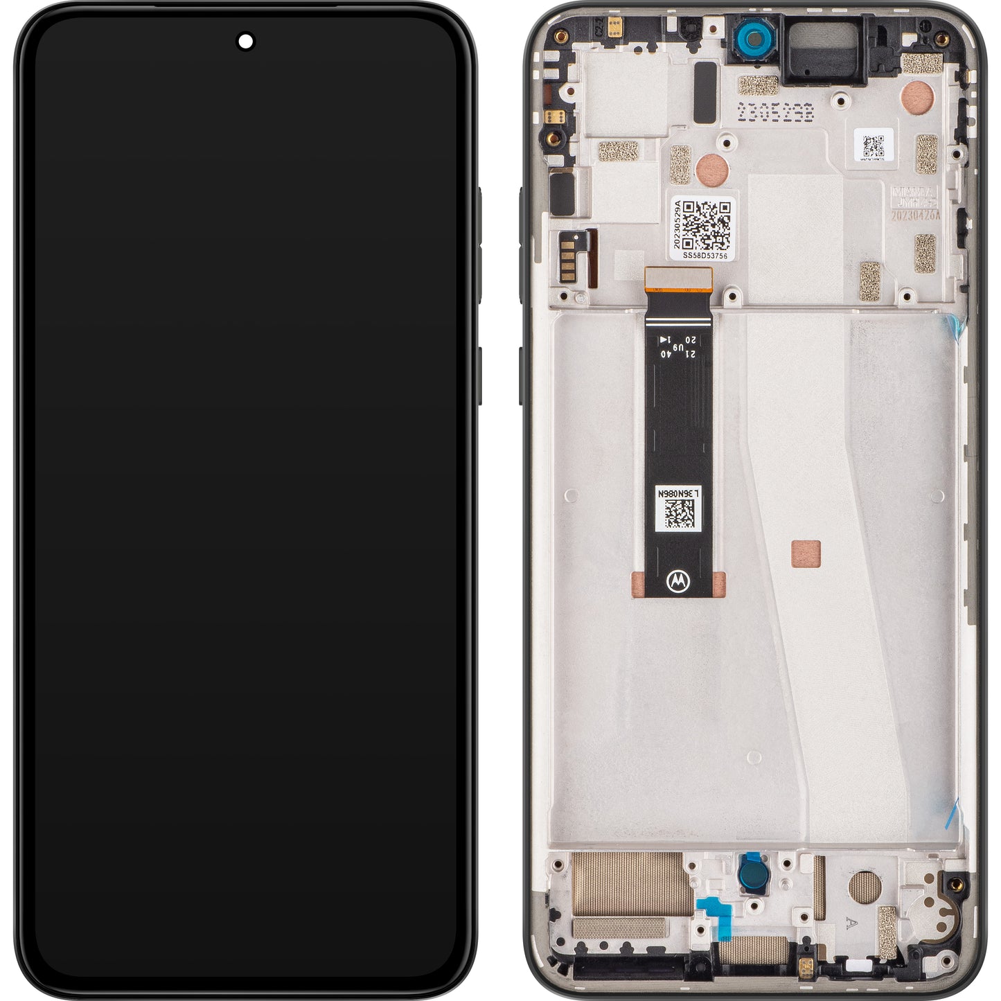Wyświetlacz dotykowy Motorola Edge 30 Neo, z ramką, Black Onyx, Service Pack 5D68C21403