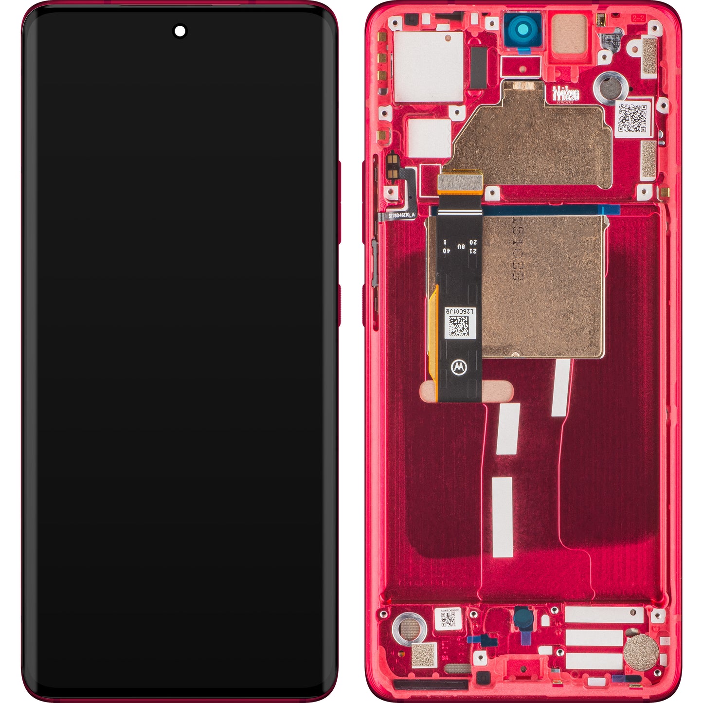 Wyświetlacz dotykowy Motorola Edge 30 Fusion, z ramką, czerwony (Viva Magenta), Service Pack 5D68C22034