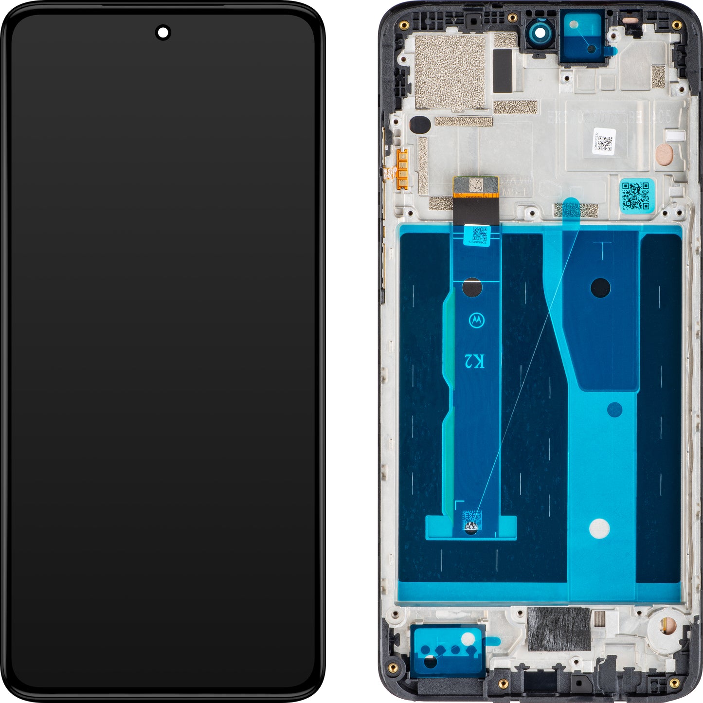 Wyświetlacz dotykowy Motorola Moto G84, z ramką, czarny, Service Pack 5D68C23231