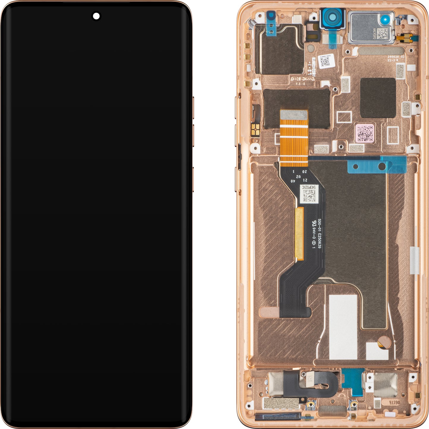 Wyświetlacz dotykowy Motorola Edge 50 Ultra, z ramką, pomarańczowy (Peach Fuzz), Service Pack 5D68C24470