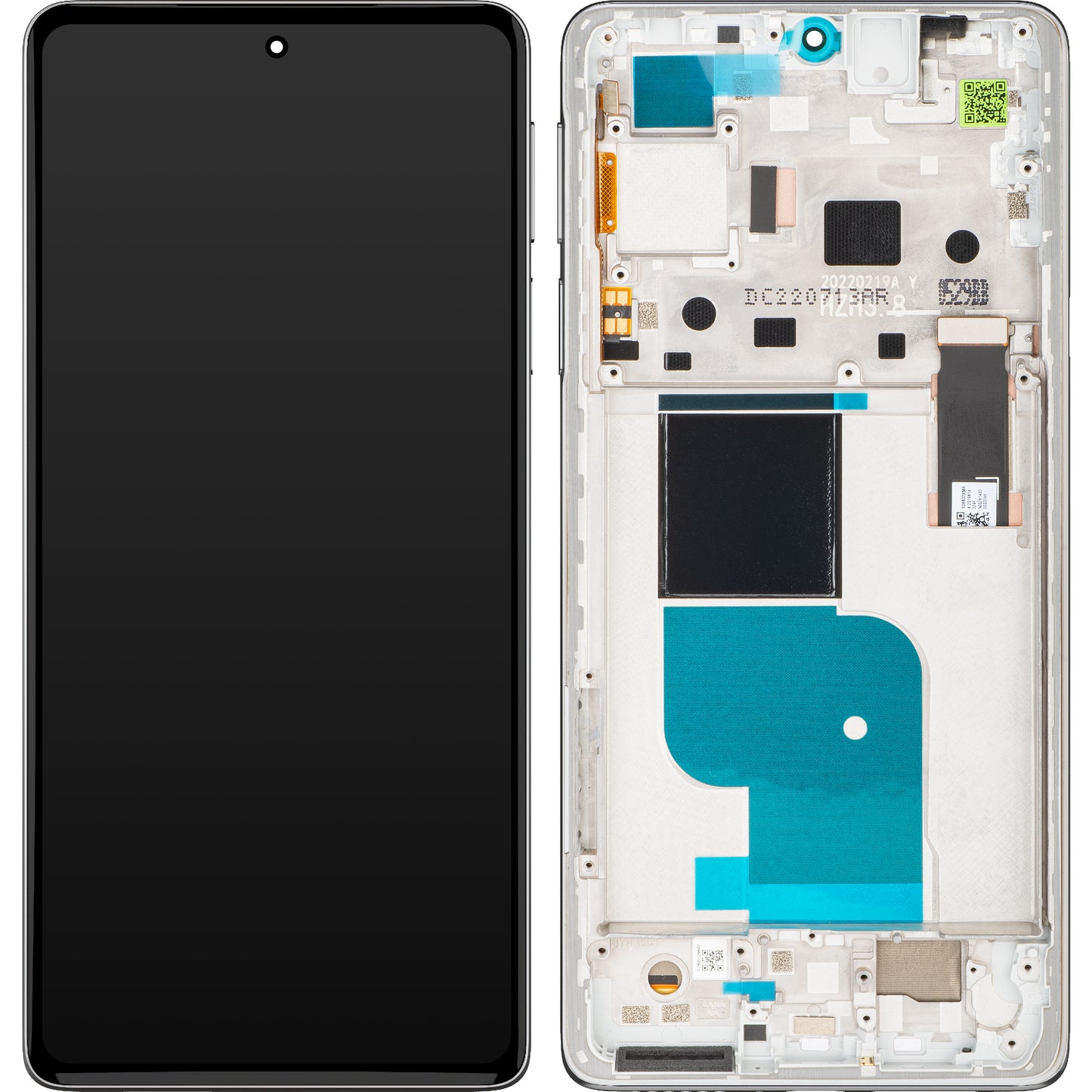 Wyświetlacz dotykowy Motorola Edge 30 Pro, z ramką, srebrny (Stardust White), Service Pack 5D68C20277