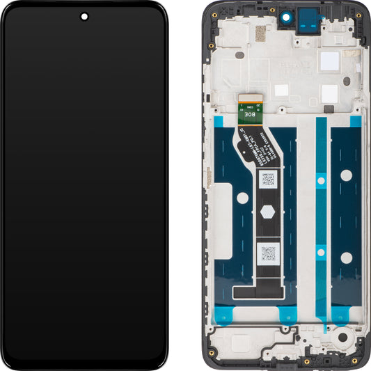 Wyświetlacz dotykowy Motorola Moto G15 / Moto G15 Power, z ramką, czarny, Service Pack 5D68C29273