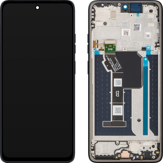 Wyświetlacz z ekranem dotykowym Motorola Moto G56, z ramką, granatowy (Black Oyster), zestaw serwisowy 5D68C30208