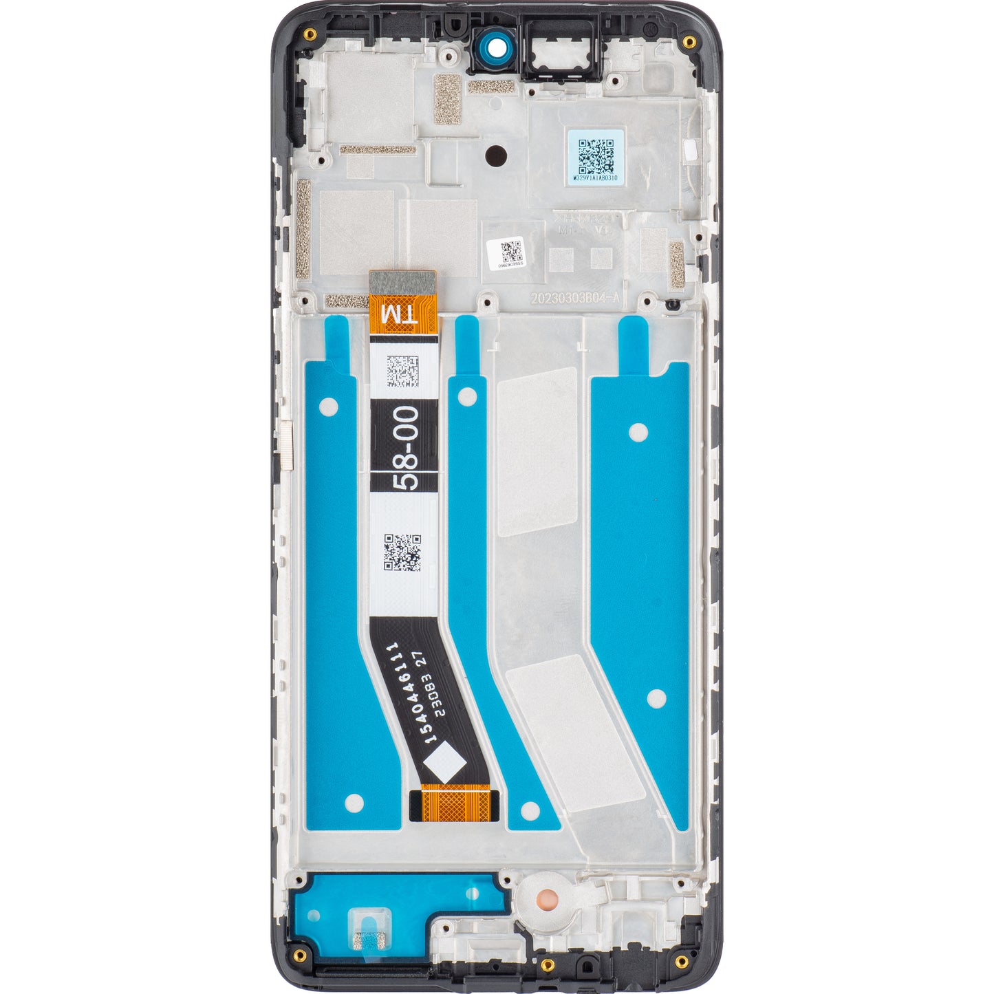 Motorola Moto G73 Wyświetlacz dotykowy z ramką, czarny, Service Pack 5D68C22272