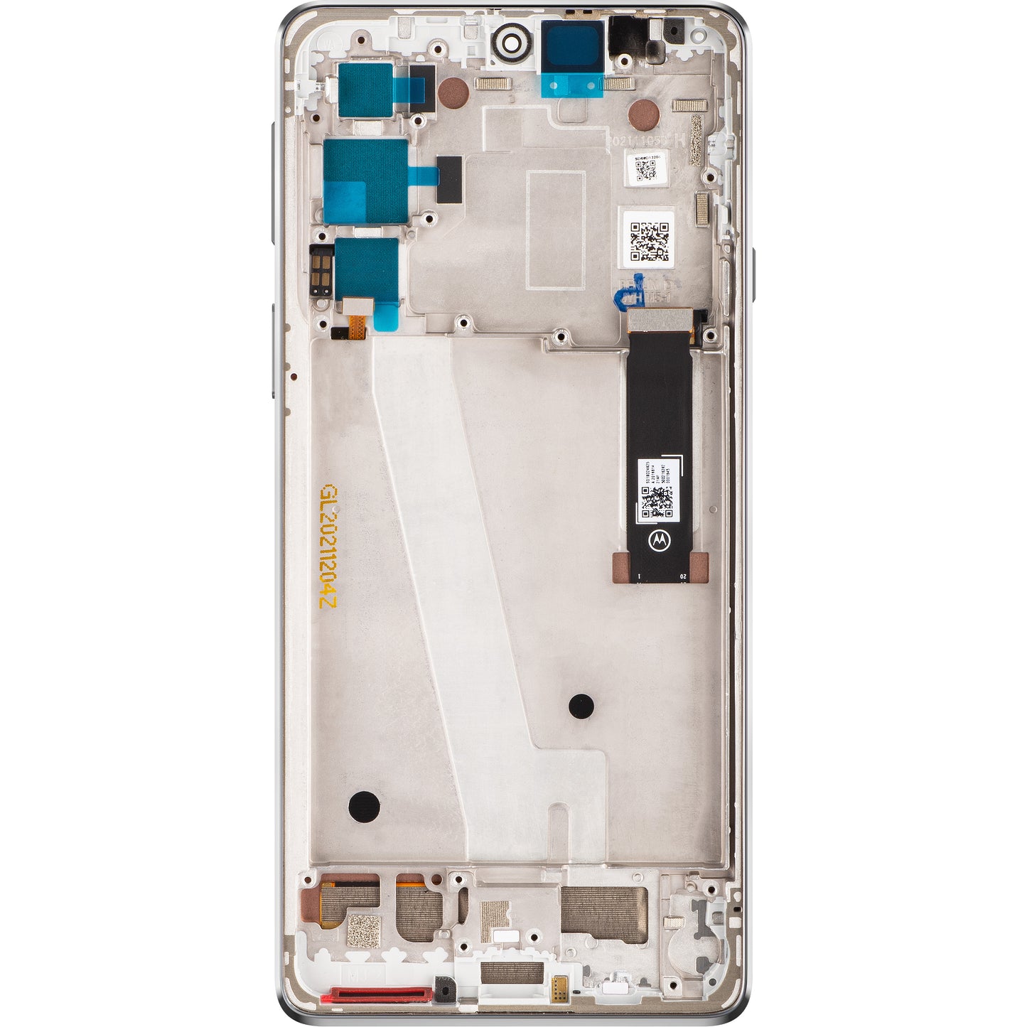 Wyświetlacz dotykowy Motorola Edge 20, z ramką, biały matowy, Service Pack 5D68C19194