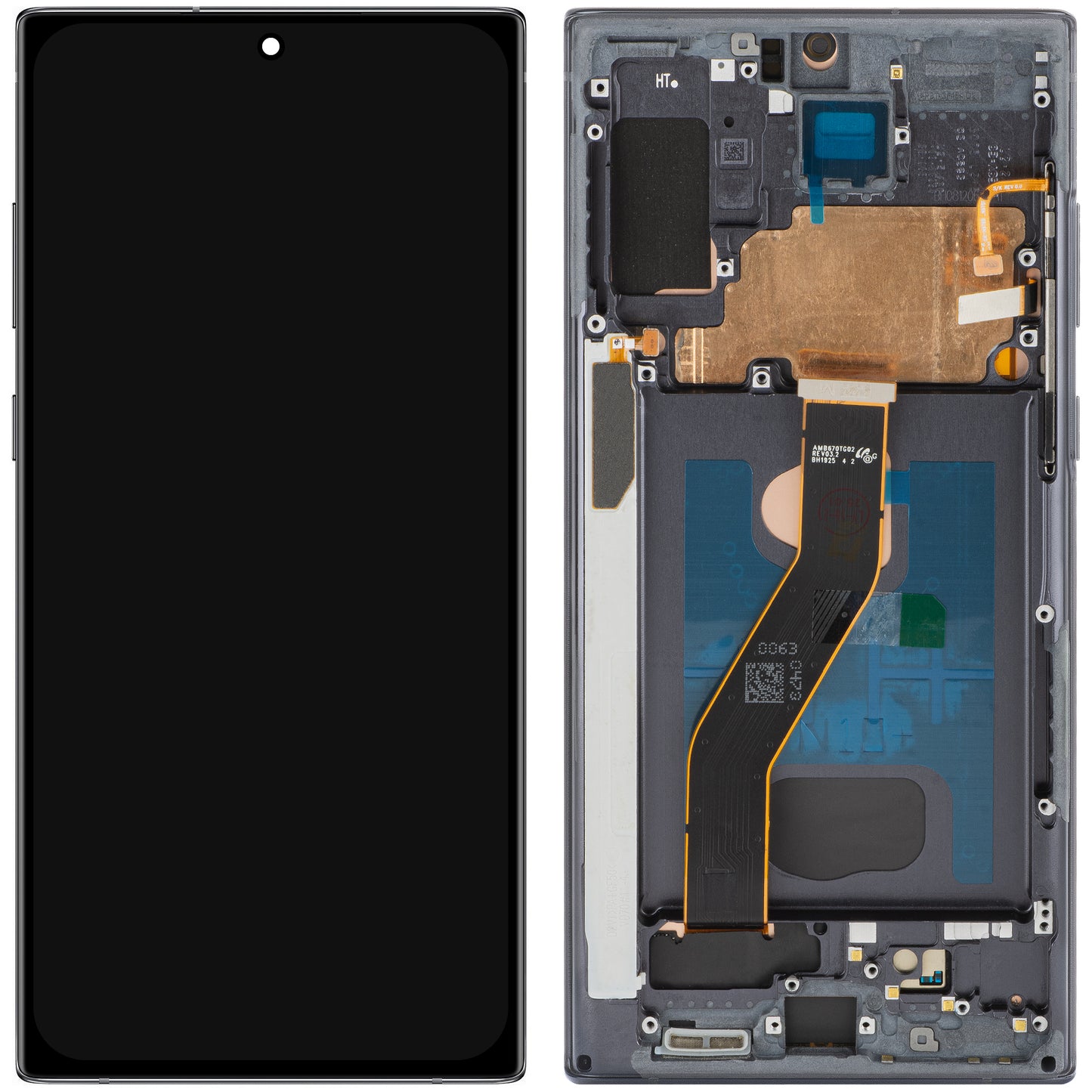 Wyświetlacz z ekranem dotykowym MP kompatybilny z Samsung Galaxy Note 10+ N975, z ramką, wersja OLED, czarny