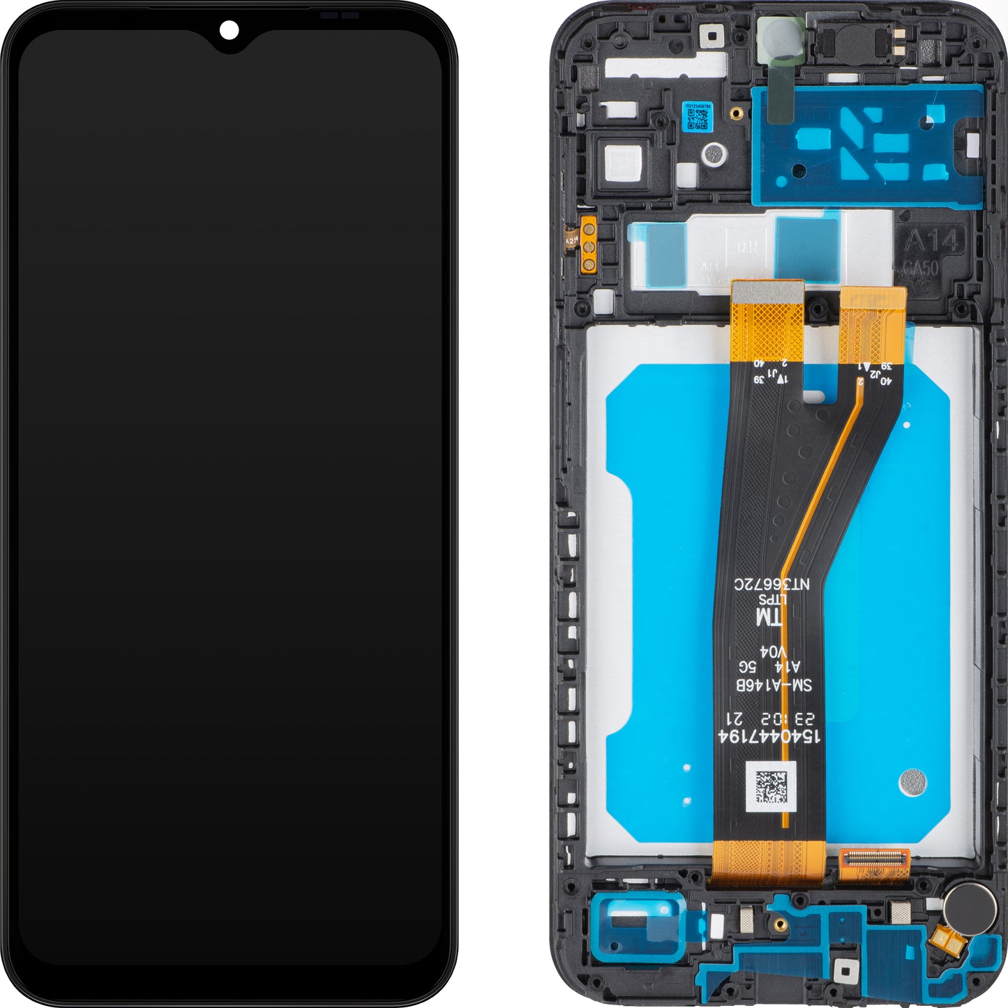 Wyświetlacz z ekranem dotykowym MP kompatybilny z Samsung Galaxy A14 5G A146, z ramką, wersja nieeuropejska, czarny