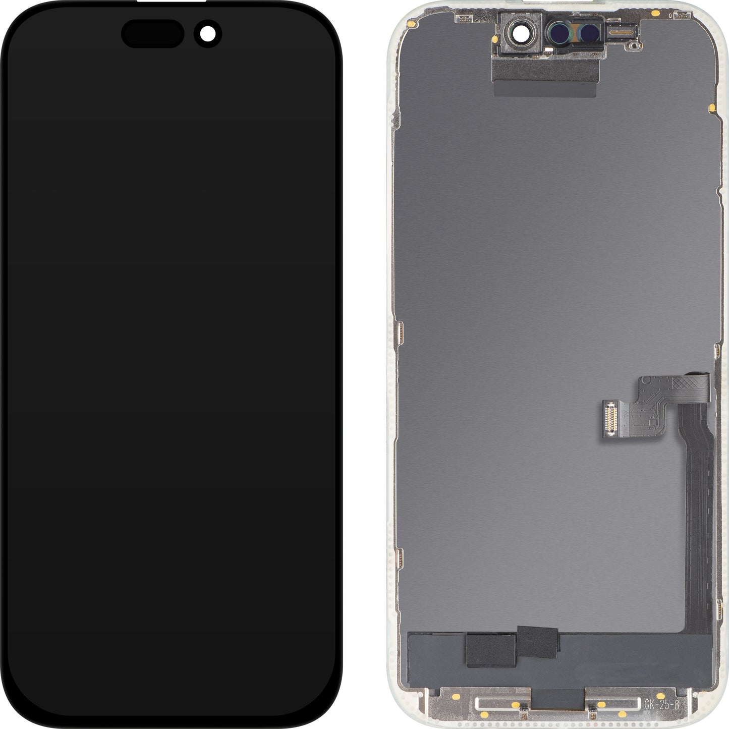 Wyświetlacz z ekranem dotykowym MP kompatybilny z Apple iPhone 16 Pro, z ramką, wersja OLED FHD Diagnostic, czarny