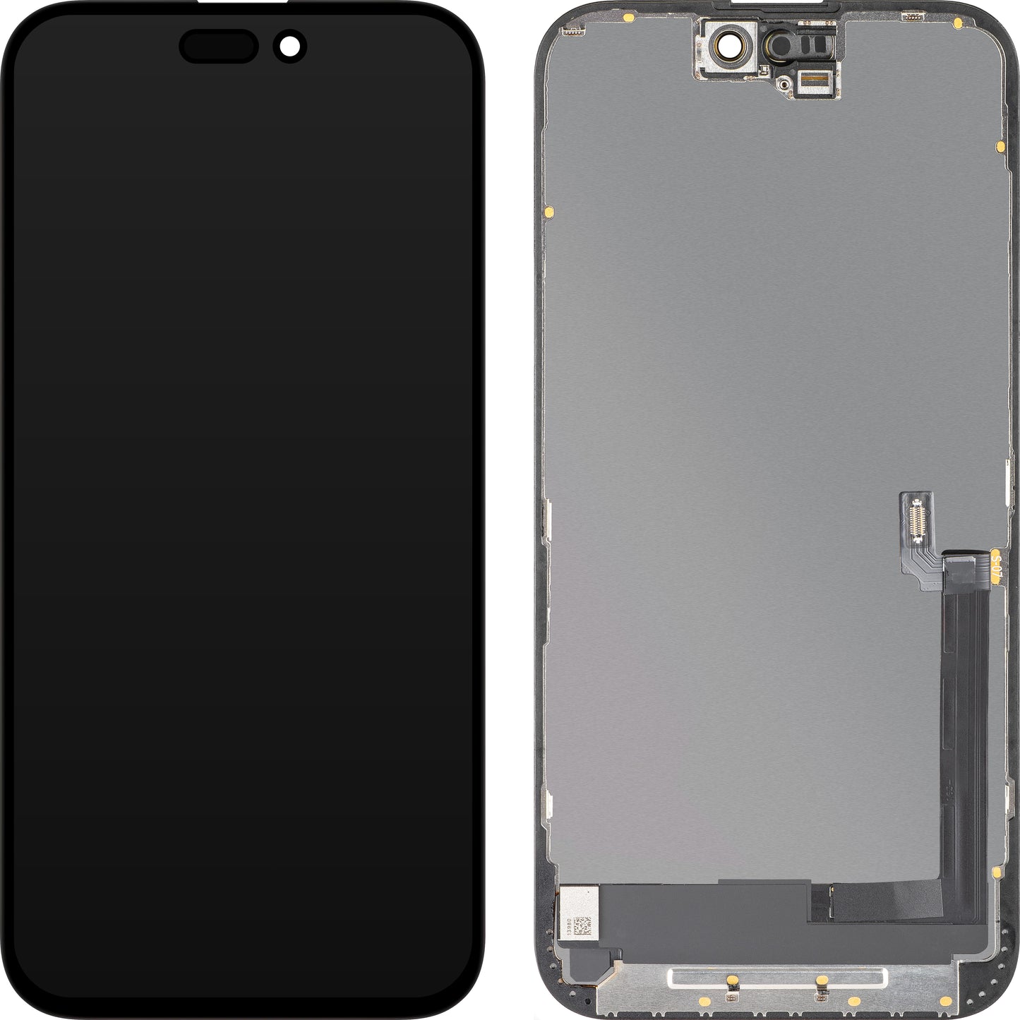 Wyświetlacz z ekranem dotykowym MP kompatybilny z Apple iPhone 16 Plus, z ramką, wersja OLED FHD Diagnostic, czarny