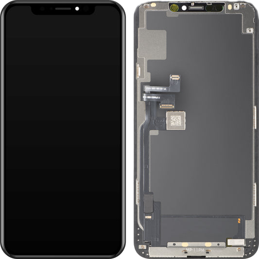 Wyświetlacz z ekranem dotykowym MP kompatybilny z Apple iPhone 11 Pro Max, z ramką, wersja OLED FHD IC Movable, czarny