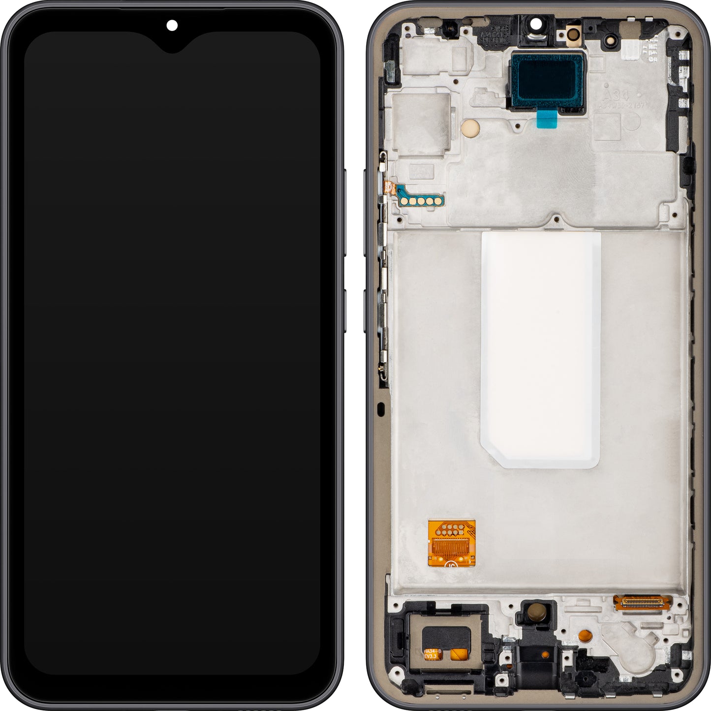MP Touchscreen Display compatible with Samsung Galaxy A34 A346, with Frame, OLED Version, Black, Swap