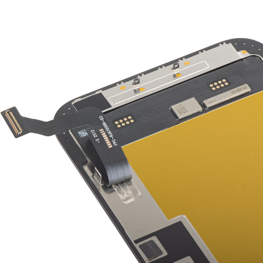 Wyświetlacz z ekranem dotykowym MP kompatybilny z Apple iPhone 15 Plus, z ramką, wersja Soft OLED FHD IC Movable, Czarny