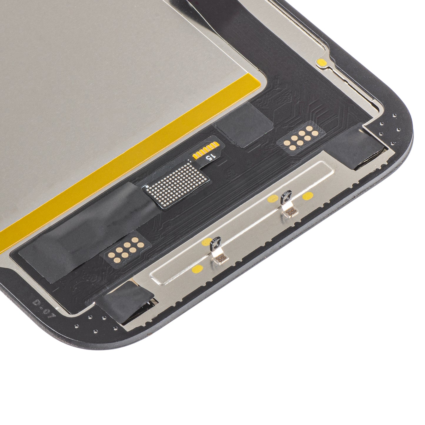 MP Touchscreen Display compatible with Apple iPhone 15, with Frame, Soft OLED FHD Movable IC Version, Black