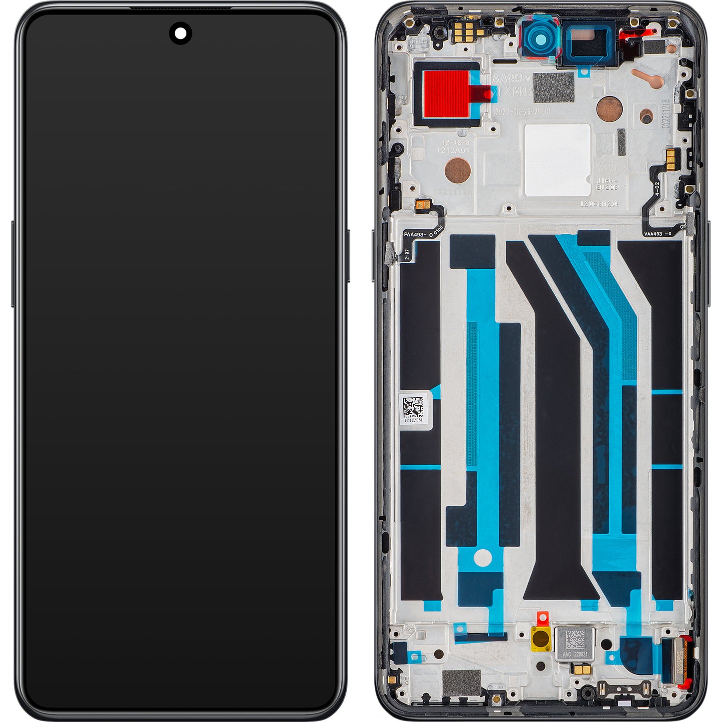Wyświetlacz z ekranem dotykowym OnePlus 10T / Ace Pro, z ramką, czarny (Moonstone Black), Service Pack 4130326