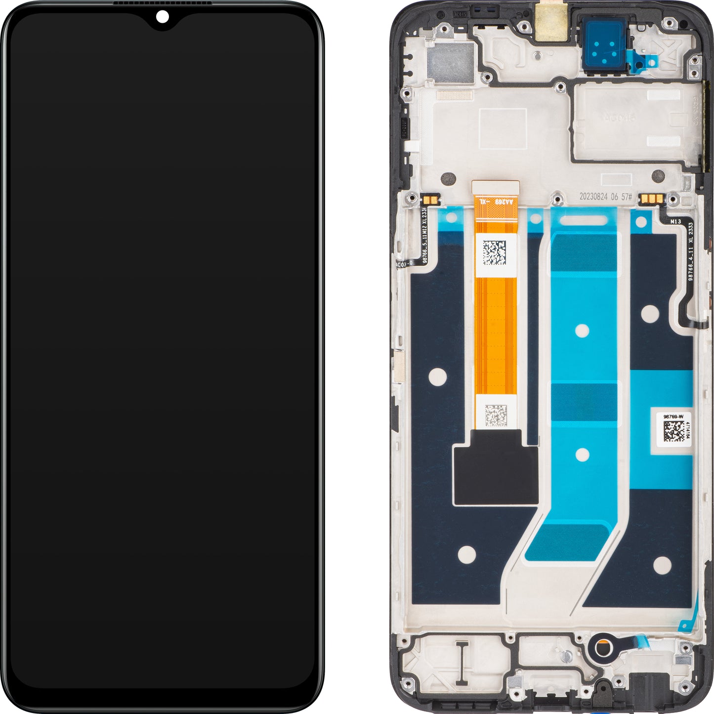 Wyświetlacz dotykowy Oppo A78 5G, z ramką, czarny, Service Pack 4130428