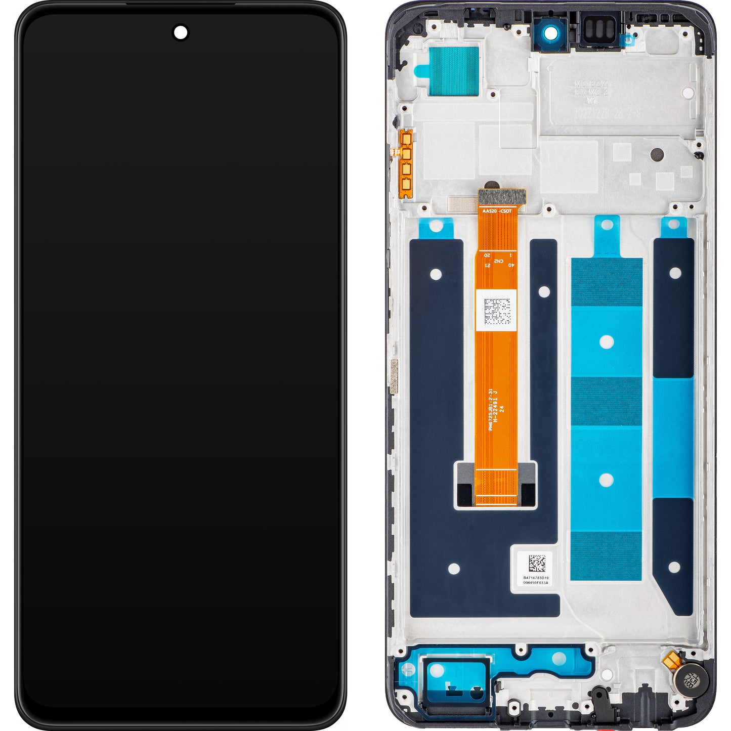 Wyświetlacz dotykowy Realme C55, z ramką, czarny, Service Pack 4130438