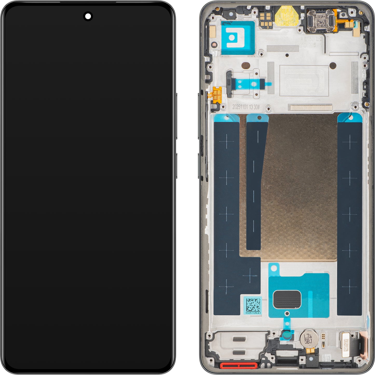 Wyświetlacz z ekranem dotykowym Realme 16 Pro+, z ramką, szary, zestaw serwisowy 621029000805