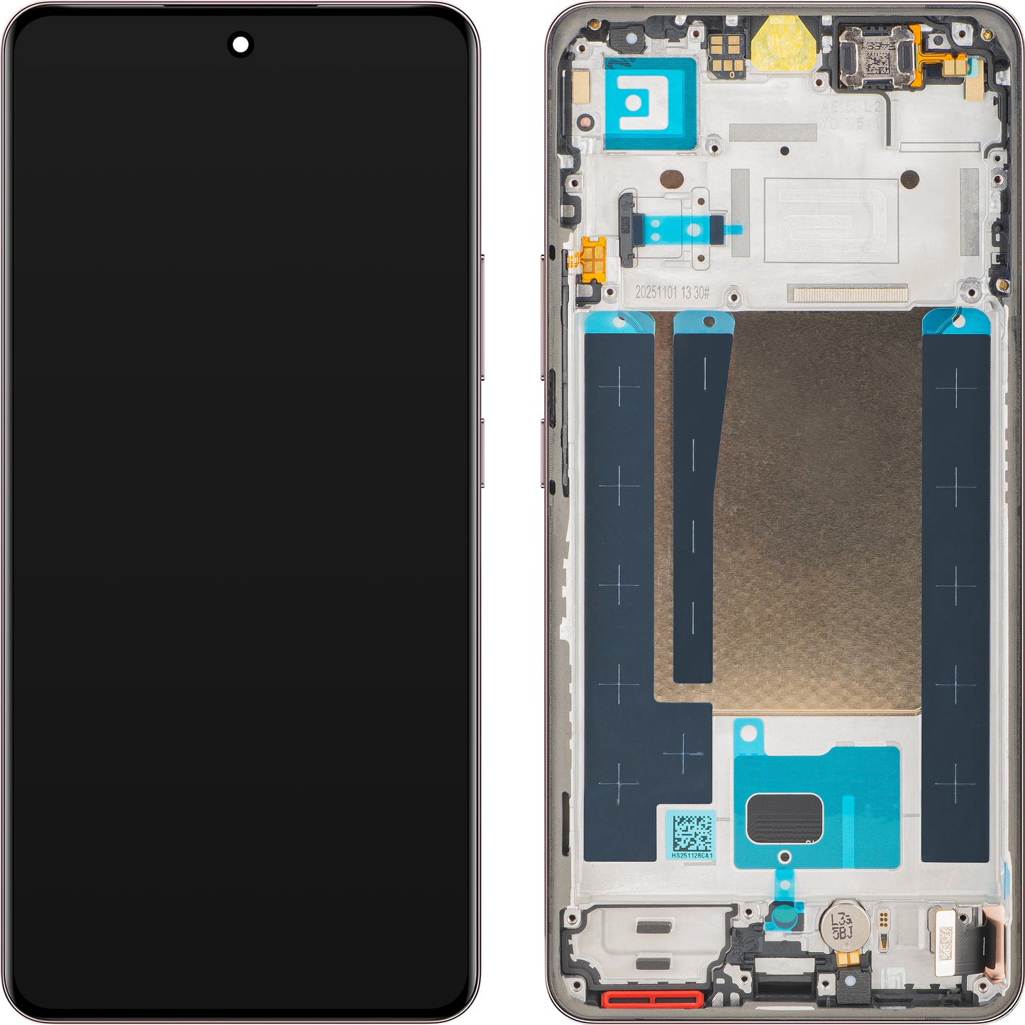 Wyświetlacz z ekranem dotykowym Realme 16 Pro+, z ramką, różowy (Camellia Pink), zestaw serwisowy 621029000808